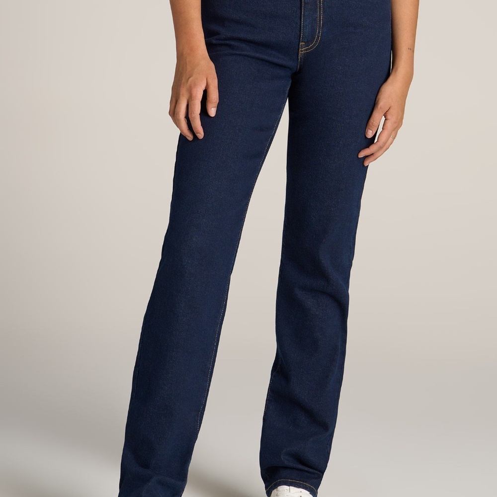 American Tall Harper High Rise Straight Stretch Tall Women's Jeans in Ink Blue S